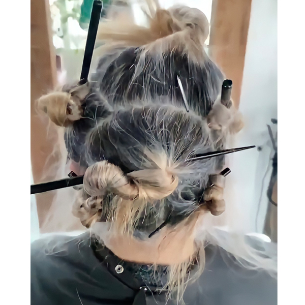 larisa love @LARISADOLL foil techniques transformation transition to gray hair