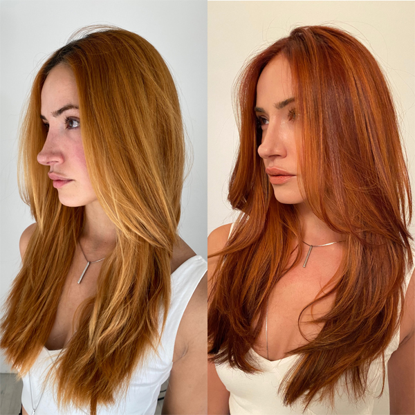 red hair color tips avoid browning out or hot neon roots how to formulate ruskin10 10 minute color shades @lgibsoncolorist