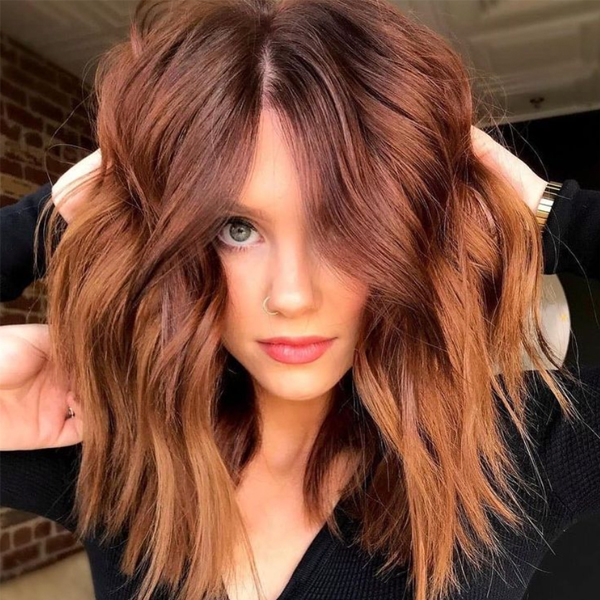 winter 2021 hair color trends ginger copper red