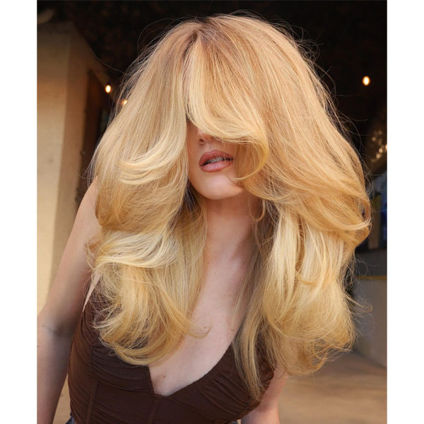 winter 2021 hair color trends warm raw blonde apricot 90s blowout