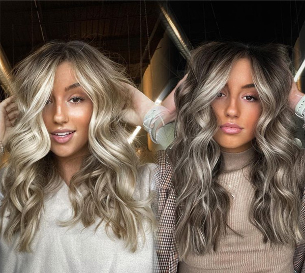 expensive brunette filling the hair how to do lowlights and reverse foilayage to tone without going green alfaparf color wear @paintedbyashleymarie