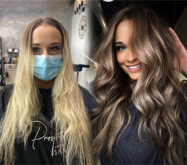 expensive brunette filling the hair how to do lowlights and reverse foilayage to tone without going green alfaparf color wear @paintedbyashleymarie