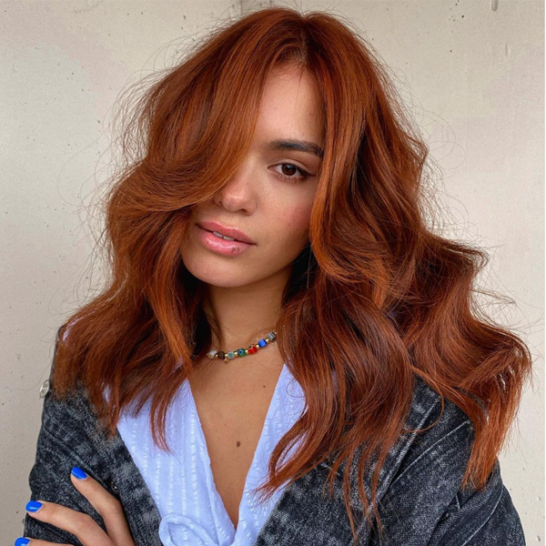 copper lights hair color red trend summer 2022