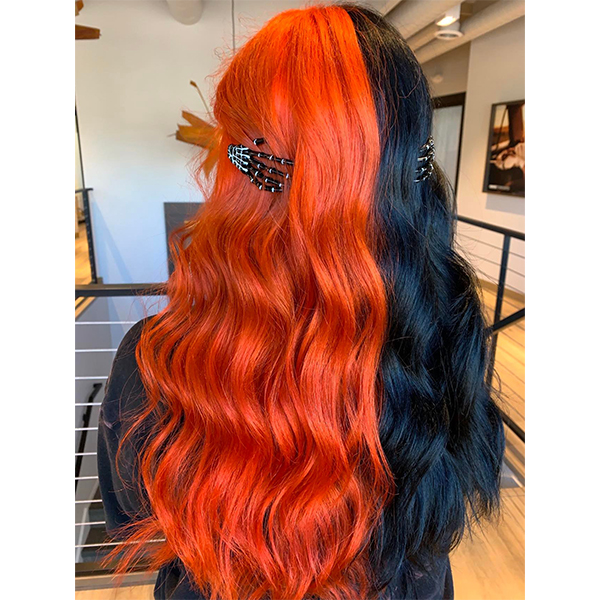 halloween-split-look-orange-black-hair-pravana