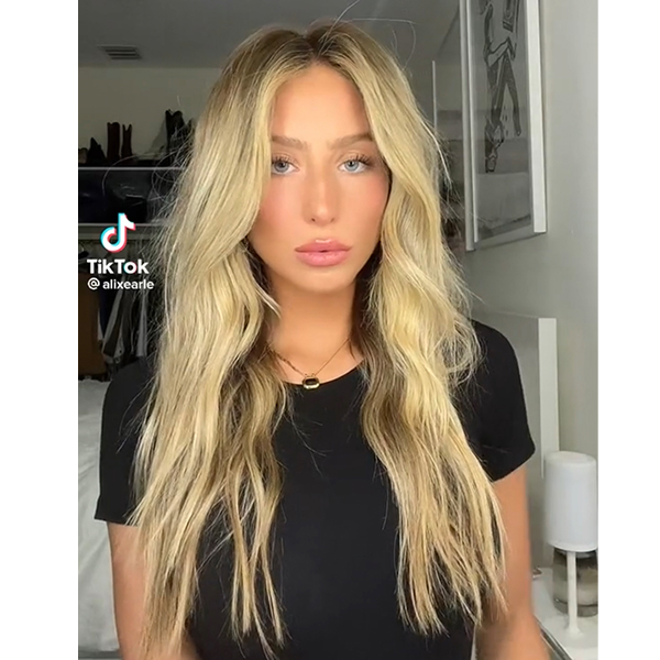 alix earle tiktok star hair blonde bronde brunette 2023 transformation how to get the hair color look