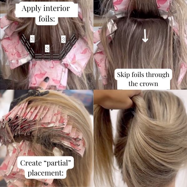 fake full foil placement tips quick efficient blonding service partial