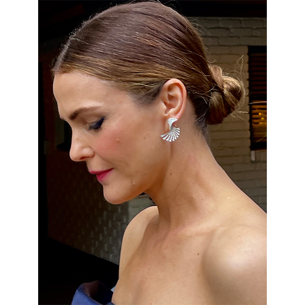 Keri Russell at Emmy Awards 2024 Sleek Knot hairstyle be Brian Magallones