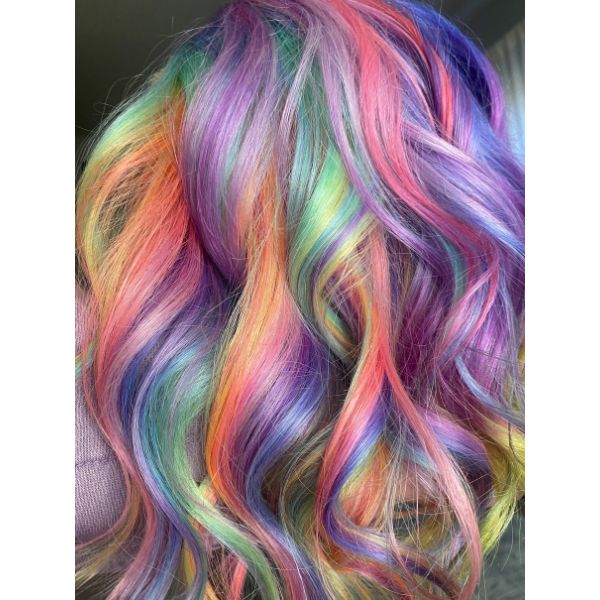 Rainbow hair color: How to create iridescent haircolor tutorial with pulp riot @kellyawesomesauce