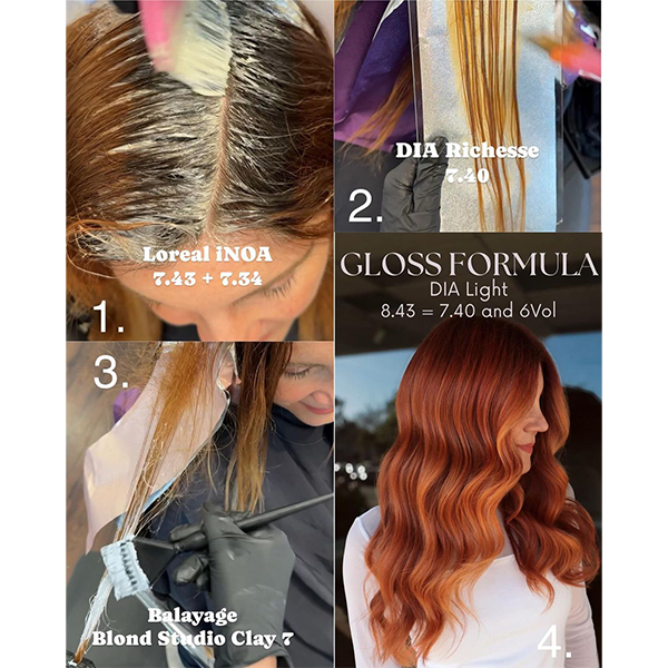 Sunset copper balayage how-to tutorial trending hair color tips application steps red hair