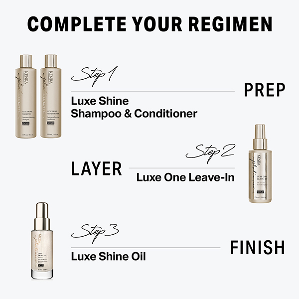 luxe shine collection kenra professional shampoo conditioner oil leave-in