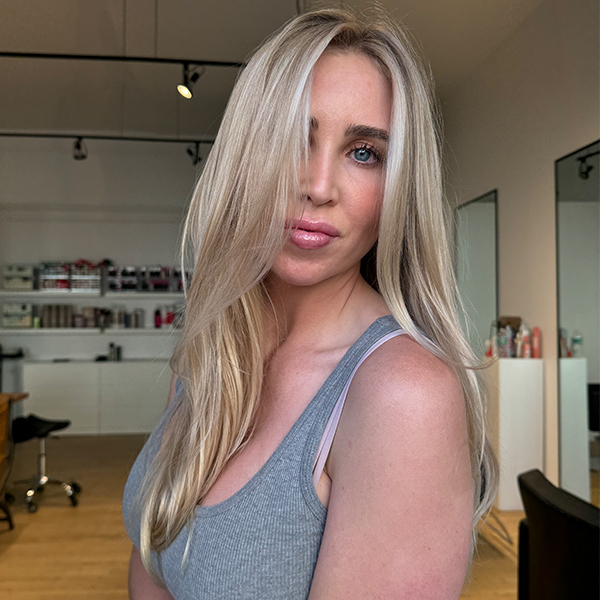 Blended blonde toning airtouch technique Danilo Bozic