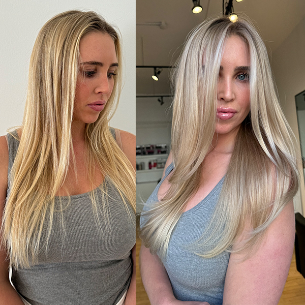 Blended blonde toning airtouch technique Danilo Bozic