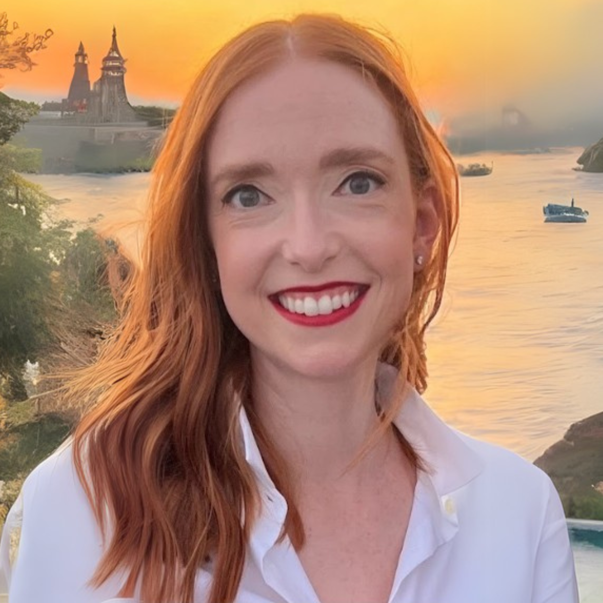 Audrey Dorfman smiling in a scenic background