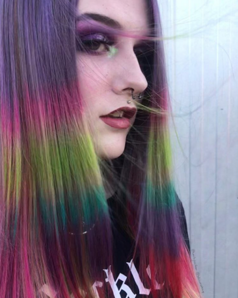 Unconventional Color finalist entry by hairstylist @hairbylucifeen for the 2019 #ONESHOT Hair Awards Hot Shot
