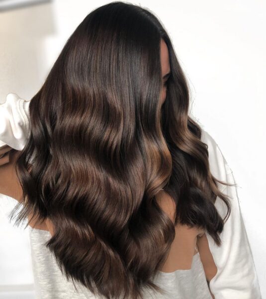 Brunettes finalist entry by hairstylist @adelencolorist for the 2024 #ONESHOT Hair Awards Hot Shot