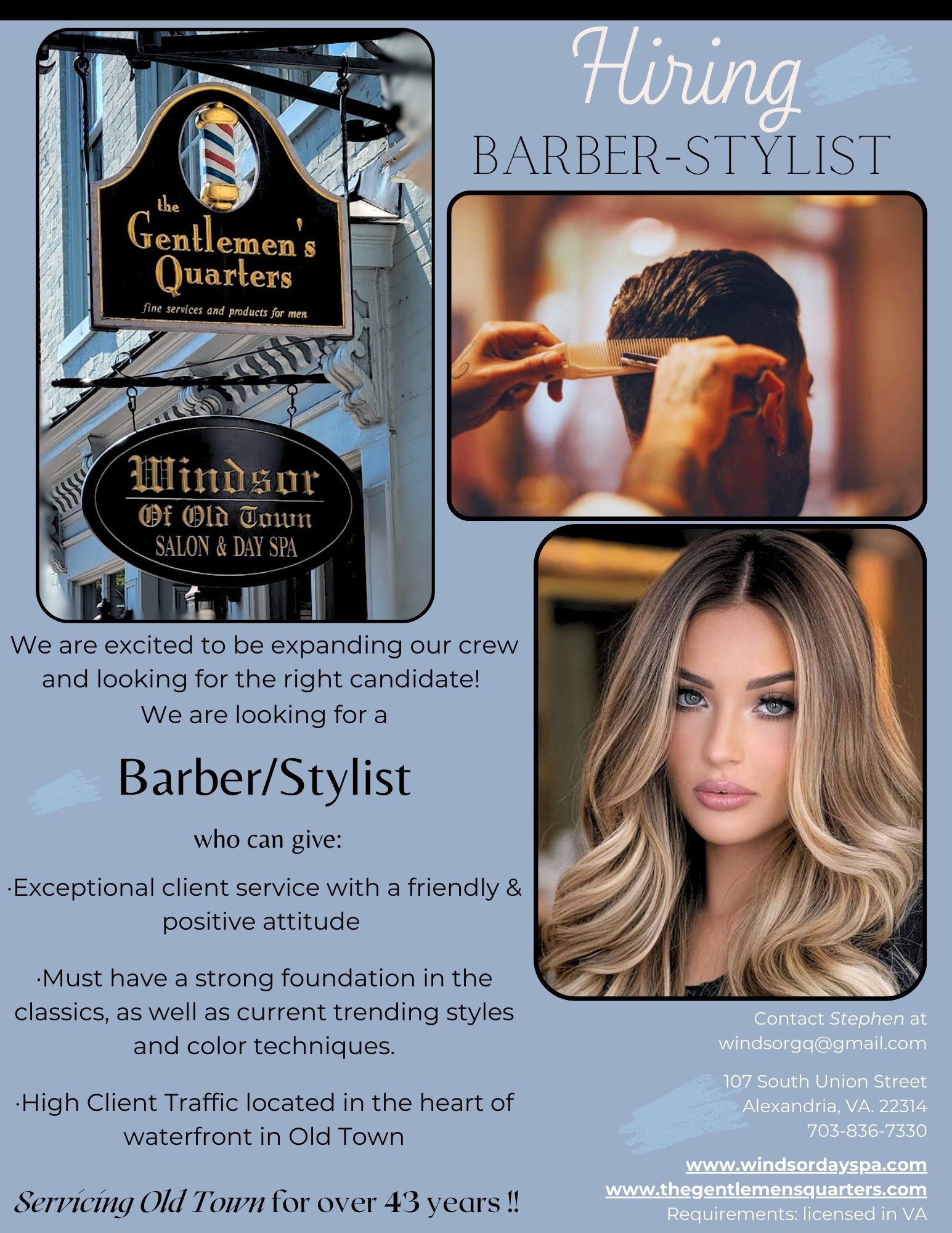 Experienced Barber/Stylist Needed Fantastic Opportunity